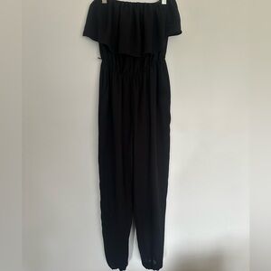 Princess Vera Wang Off-Shoulder Black Jumpsuit – S (Juniors, Fits Women’s Small)